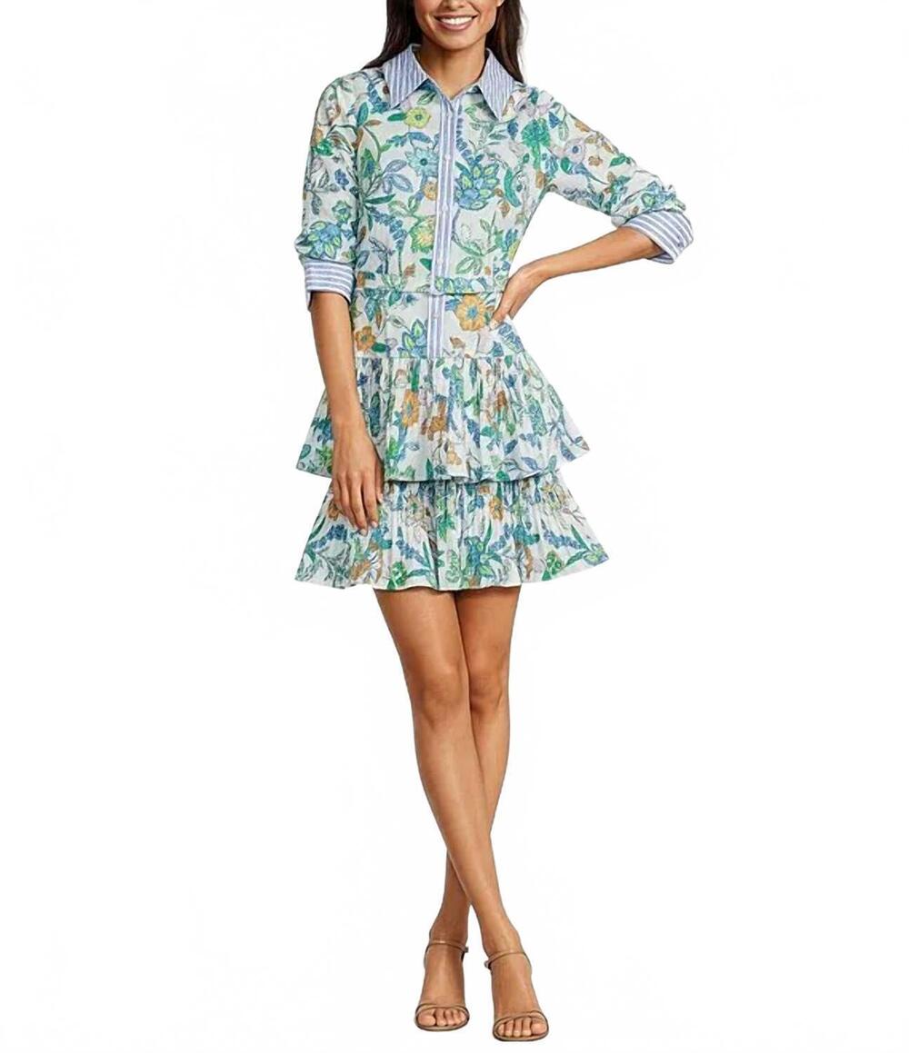NEW CURRENT AIR paisley print tiered dress in multicolor